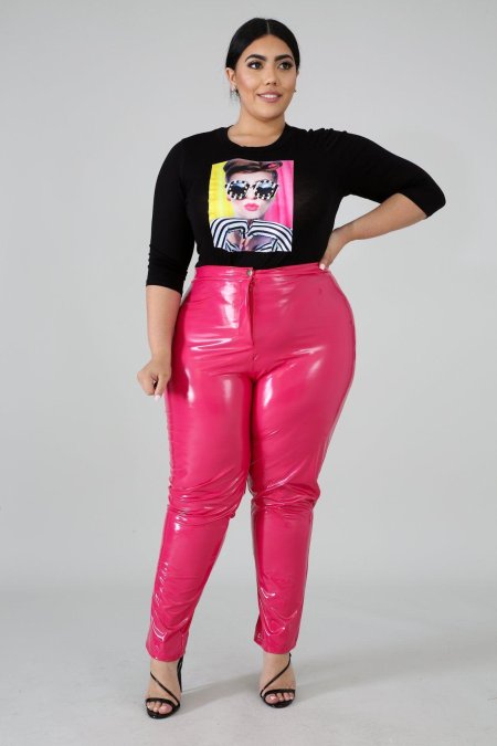 Леггинсы латекс плюс сайз