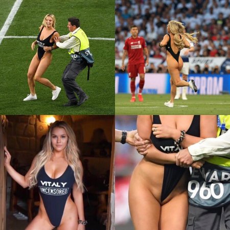 Голая фанатка выбежала на поле