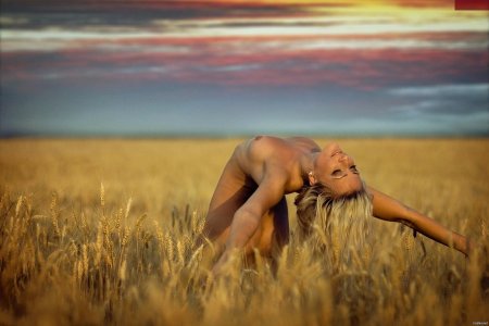 Фотосессия в пшеничном поле