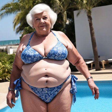 Зрелые бабушки в бикини