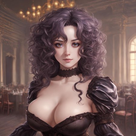 Графиня с голой грудью