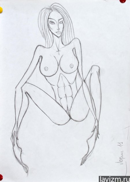 Рисунок голой девушки карандашом